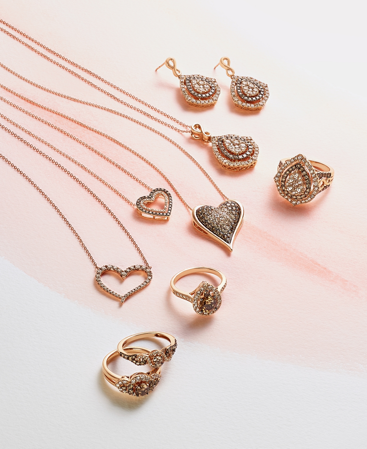 Le Vian Diamond Three-stone Ring In 14k Rose Gold (1/2 Ct. T.w.) (also Available In Yellow Gold Or White Gol In Yellow Gold