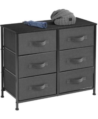 6 Drawers Dresser- Storage Unit with Steel Frame, Wood Top, Fabric Bins - for Bedroom, Closet, Office and more