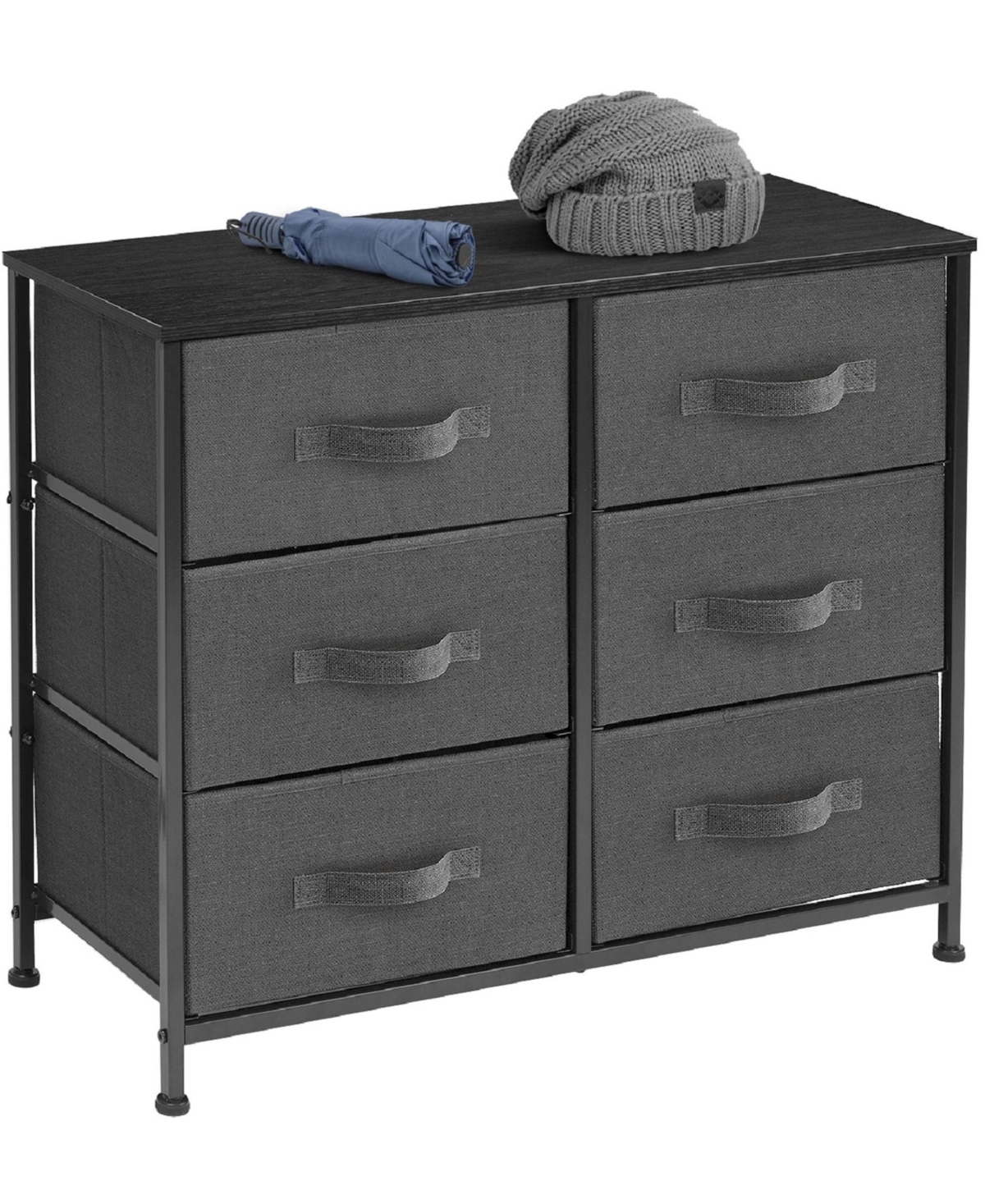 Sorbus 6 Drawers Dresser- Storage Unit with Steel Frame, Wood Top, Fabric Bins - for Bedroom, Closet