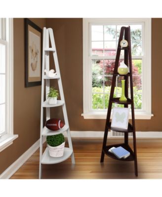 5-Shelf Corner Ladder Bookcase