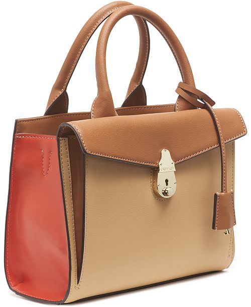 Calvin Klein Lock Leather Satchel & Reviews - Handbags & Accessories ...