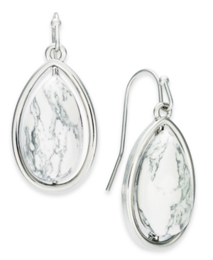 image of Alfani Silver-Tone Stone Teardrop Drop Earrings, Created for Macy-s