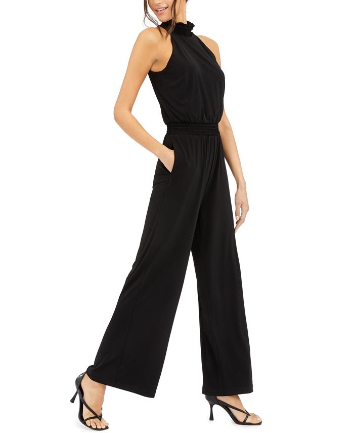 INC International Concepts INC SmockedNeck Jumpsuit, Created for Macy