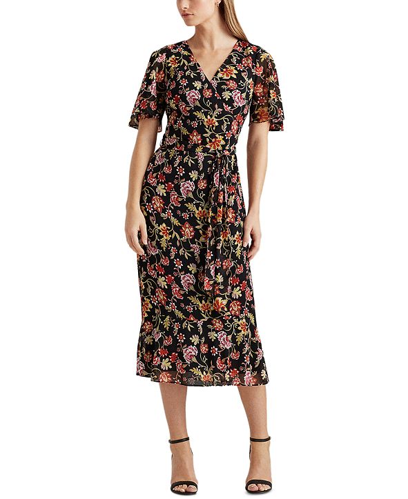 Lauren Ralph Lauren Floral Georgette Dress & Reviews - Dresses - Women - Macy's