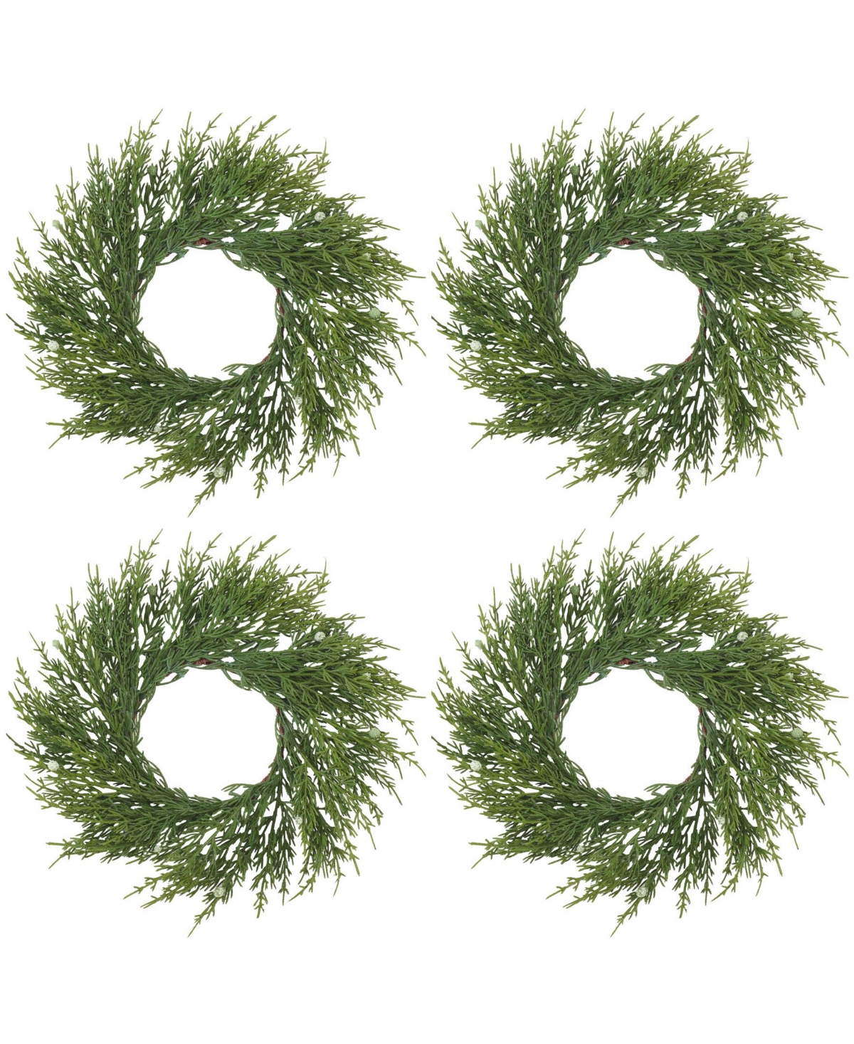 Faux Cypress Wreath Set of 4 - Green