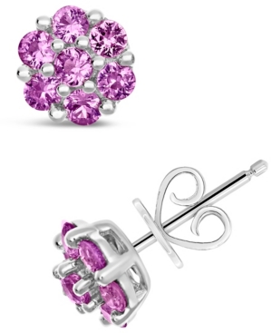 image of Pink Sapphire (1-1/4 ct. t.w.) Stud Earrings in Sterling Silver