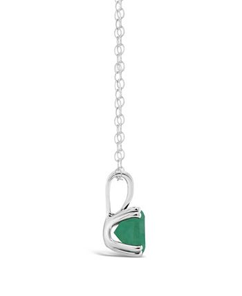 Macy's - Emerald (1-1/2 ct. t.w.) Pendant Necklace in Sterling Silver