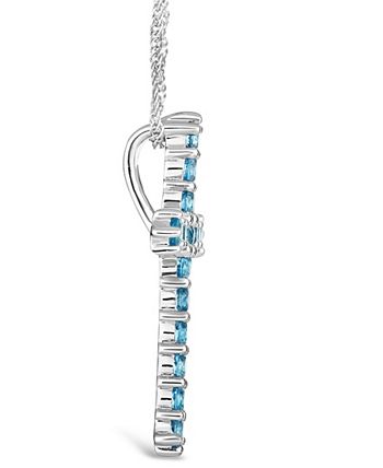 Macy's - Swiss Blue Topaz (2-3/8 ct. t.w.) Pendant Necklace in Sterling Silver