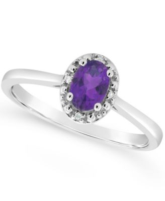 Diamond Accent and Garnet (1/2 ct. t.w.) Ring in Sterling Silver (Also Available in Other Gemstones)