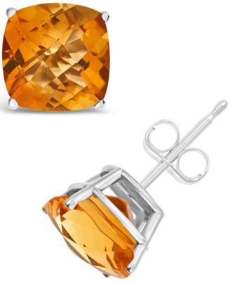 Macy's - Citrine (3-3/4 ct. t.w.) Stud Earrings in Sterling Silver