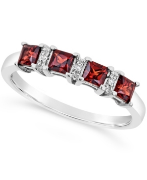 image of Gemstone and Diamond Accent Ring in Sterling Silver