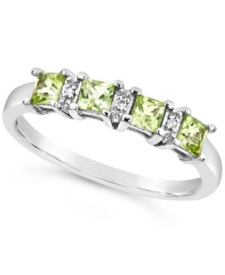 Macy's - Gemstone and Diamond Accent Ring in Sterling Silver