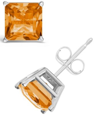 Gemstone Stud Earrings in Sterling Silver