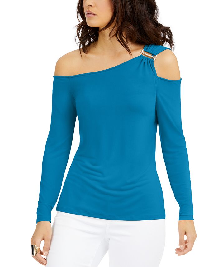 Thalia Sodi Ruched Cold-Shoulder Top, Created for Macy's - Macy's