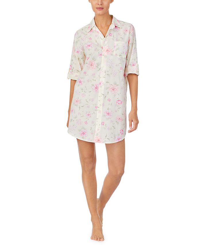 Lauren Ralph Lauren Floral-Print Sleep Shirt Nightgown & Reviews - Bras,  Underwear & Lingerie - Women - Macy's