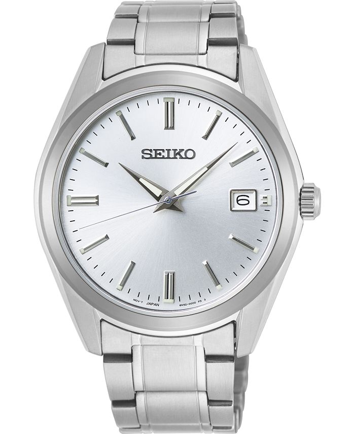 Seiko Men's Essentials Stainless Steel Bracelet Watch 40.2mm - Macy's