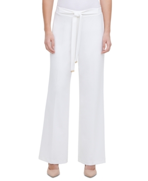 image of Calvin Klein Tie-Front Wide-Leg Pants