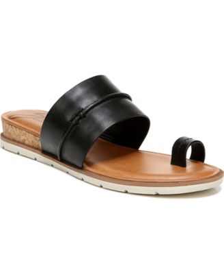 Slide Sandals Brown Toe Ring Sandals Naomi Leather Toe Ring Slip