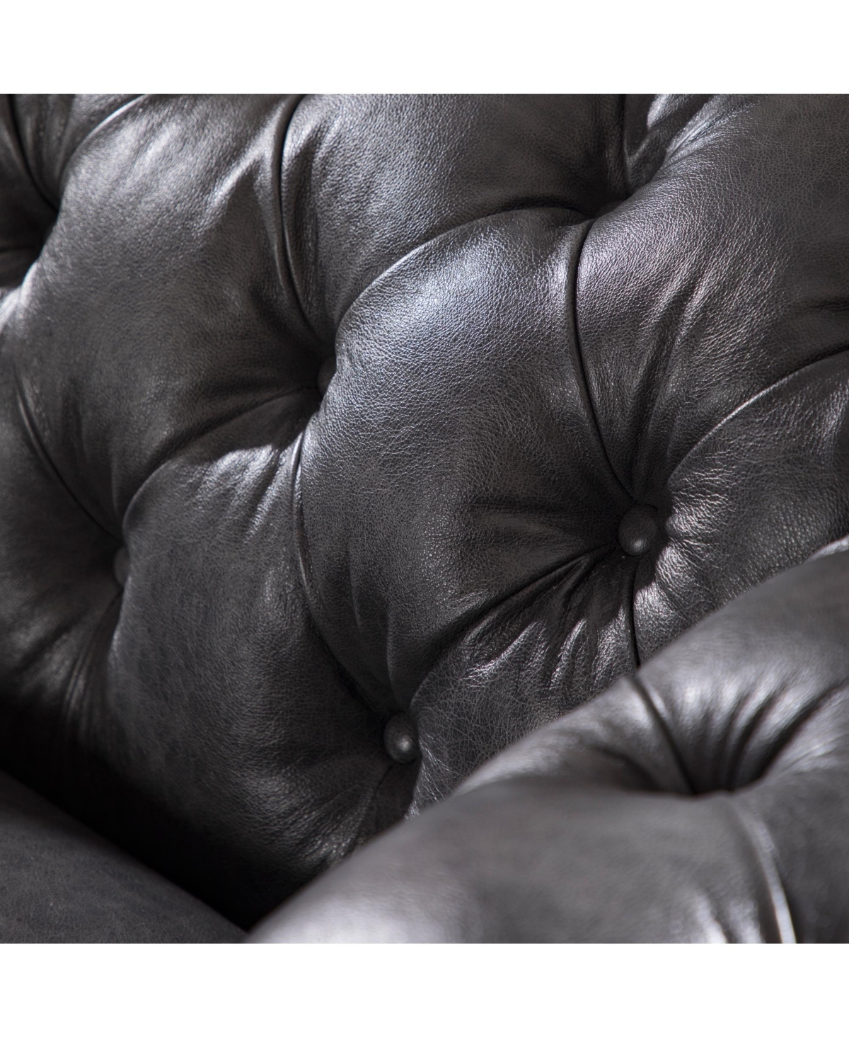 Alexandon Leather Chesterfield Tufted Sofa with Roll Arm
