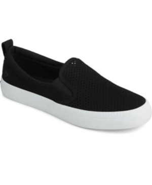 Sperry Women's Crest Twin Gore Perforated Slip On Sneakers, Created For Macy's In Black