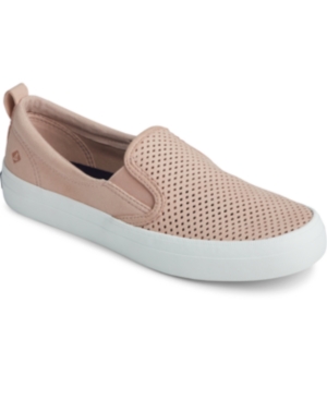 Shop Sperry Women's Crest Twin Gore Perforated Slip On Sneakers, Created For Macy's In Rose Dust