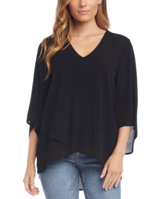 Karen Kane Asymmetrical Layered-Hem Top 
