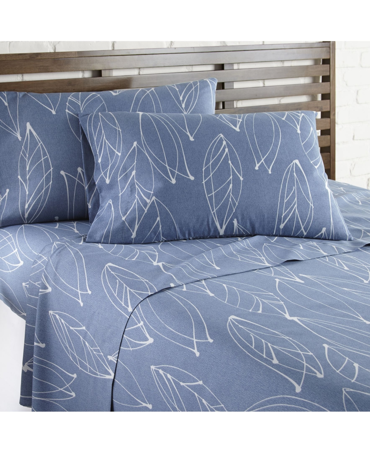 Southshore Fine Linens Modern Foliage Ultra Soft 4 Piece Sheet Sets, Twin Xl In Blue