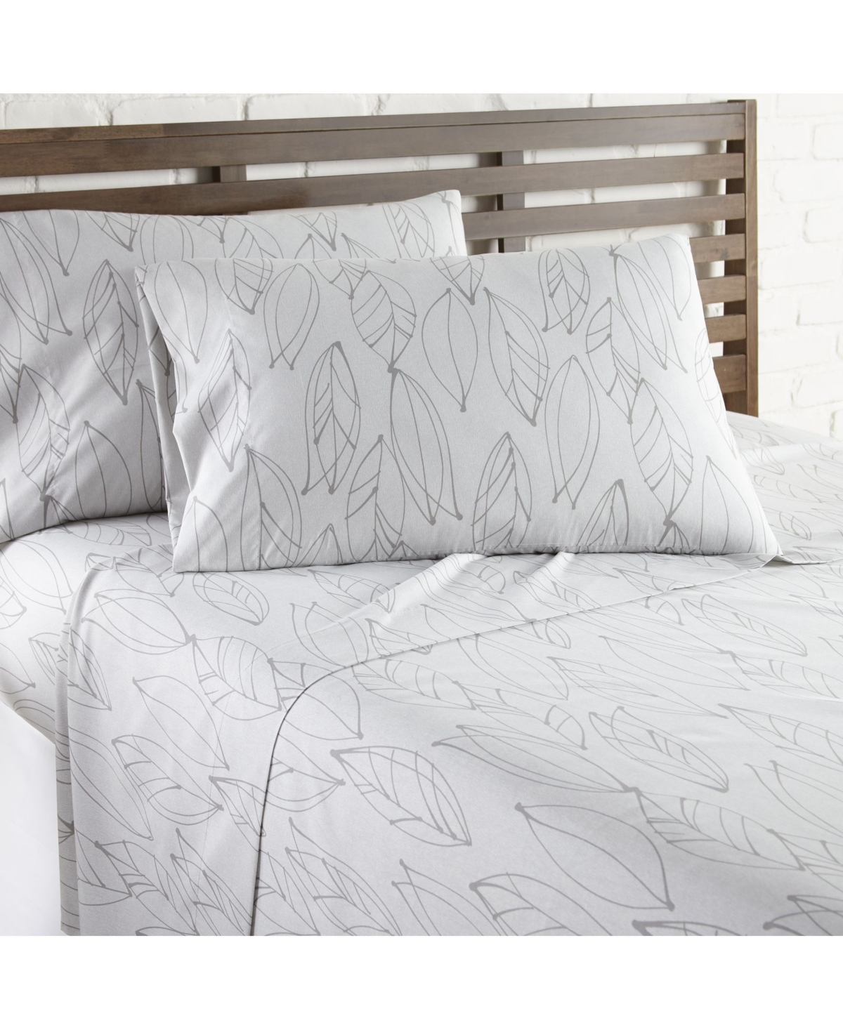 Southshore Fine Linens Modern Foliage Ultra Soft 4 Piece Sheet Sets, Twin Xl In White