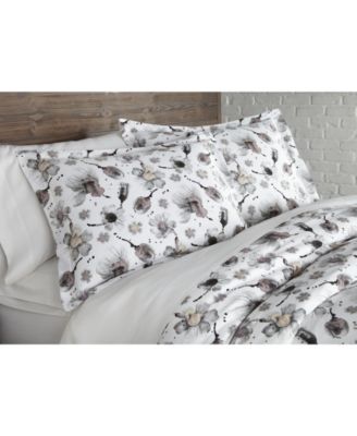 Watercolor Symphony Luxury Cotton Sateen Duvet Cover and Sham Set, Queen