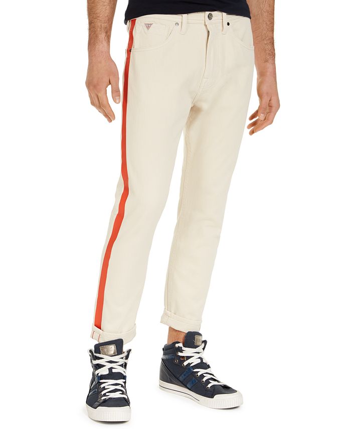 GUESS Men's Tapered Side-Tape Jeans - Macy's