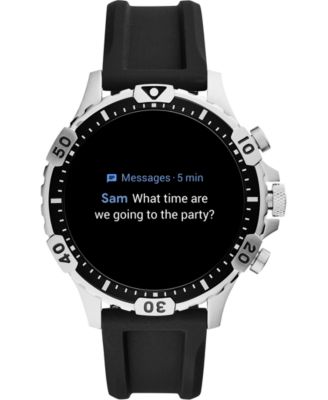 fossil men's silicone strap sport watch