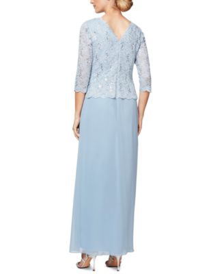 Women's Sequin Embellished Lace Top Gown