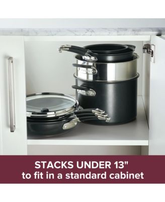 SmartStack Hard-Anodized Nesting Cookware Set, 10 Piece