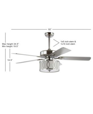 Circe 52" 3-Light Drum Shade Led Ceiling Fan with Remote