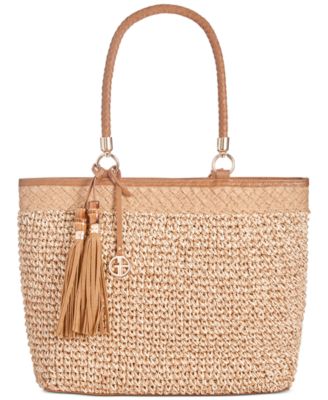 macys straw tote