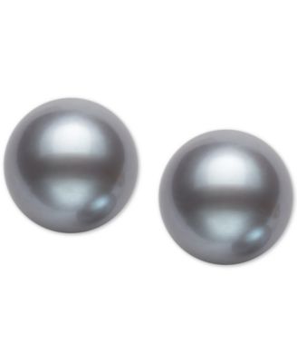 Cultured Freshwater Pearl Stud 14k Yellow Gold Earrings (8mm)