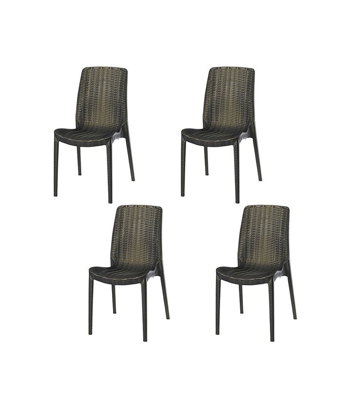 Lagoon Rue Stackable Rattan Dining Chair, Set of 4 - Macy's
