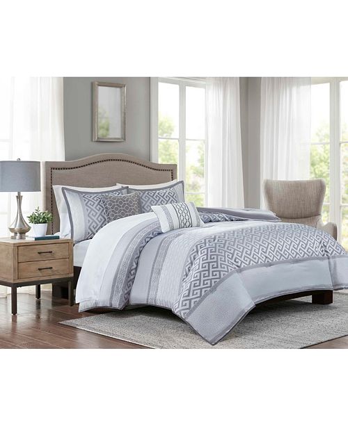 Addison Park Bennett Grey Queen 9 Pc Comforter Set Reviews