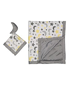 Jesse Lulu Baby Boys and Girls 2-Piece Blanket and Toy Security Blanket Set