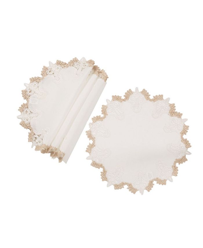 Manor Luxe Anais Elegant Lace Embroidered Cutwork Placemats - Set of 4 ...
