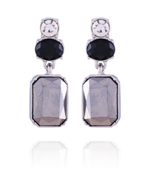 image of T Tahari Mixed Gems Drop Clip Earring