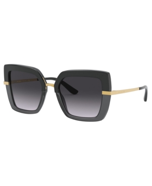 Dolce & Gabbana Womens Black Dg4373 Square-frame Acetate Sunglasses In Top Black On Transparent Black/grey Gradient