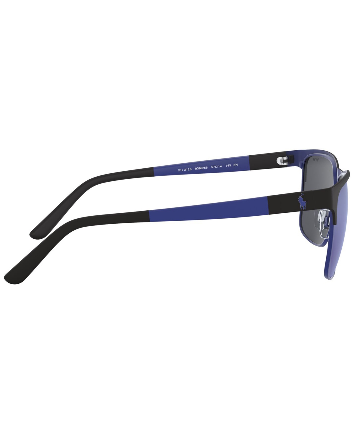 Shop Polo Ralph Lauren Sunglasses, Ph3128 57 In Matte Black,matte Royal Blue,blue Mirror