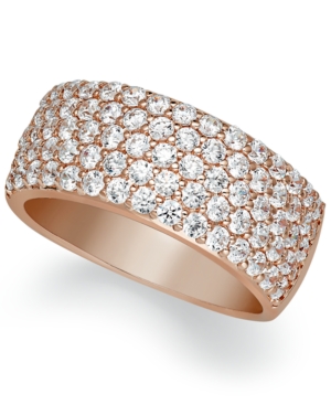 image of Arabella Sterling Silver Ring, Swarovski Zirconia Pave Band in Rose Gold