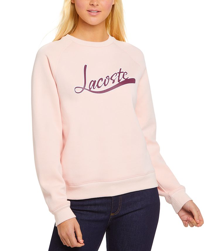  Lacoste girls Long Sleeve Multi-logo Crewneck Sweatshirt,  White/Multicolor, 6 Years US: Clothing, Shoes & Jewelry