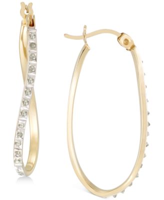 Giani Bernini - Diamond Accent Twist Hoop Earrings in 18k Gold-Plated Sterling Silver