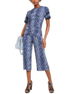 Michael Kors Python-Print Lace-Up Pants