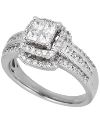 Macy's Diamond Princess Engagement Ring (1 ct. t.w.) in 14k White Gold ...