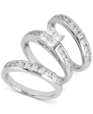 image of Diamond 3-Pc. Bridal Set (2-1/10 ct. t.w.) in 14k White Gold