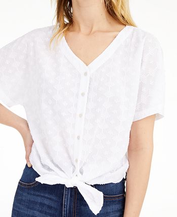 Style & Co Petite Cotton Tie Dyed Top main image 0